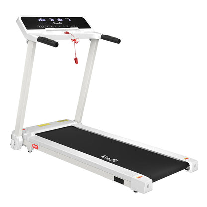 Everfit electric foldable treadmill with white frame, 420mm belt, for home gym fitness and exercise by Hlpmedical