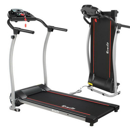 Everfit electric foldable treadmill by Hlpmedical for home gym fitness, with a 340mm running belt and adjustable speed.