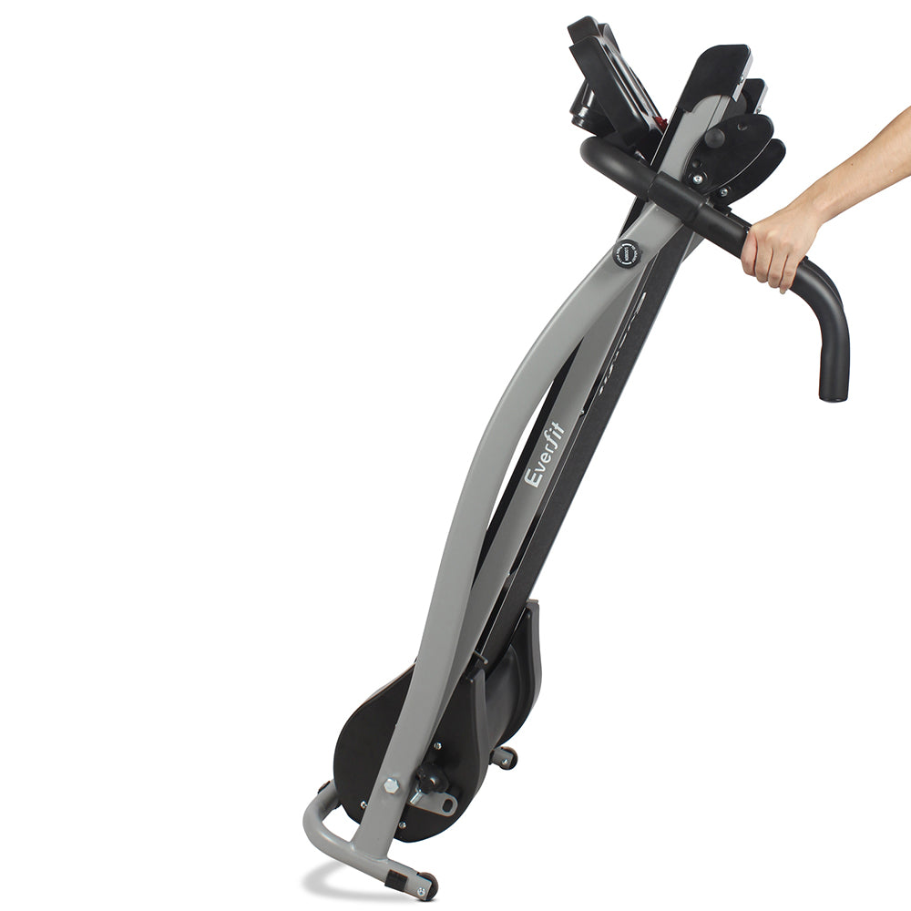 Everfit electric foldable treadmill by Hlpmedical for home gym fitness, featuring a 360mm running area and sleek design.