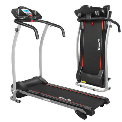 Everfit electric foldable treadmill by Hlpmedical for home gym workouts, featuring a 360mm wide running belt.