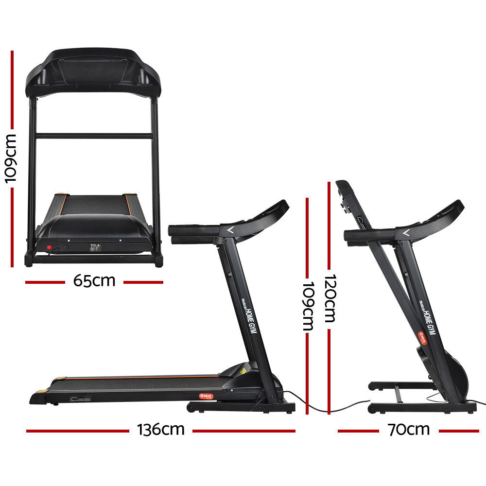 Everfit electric foldable treadmill by Hlpmedical, 400mm belt width, ideal for home gym and fitness exercise.