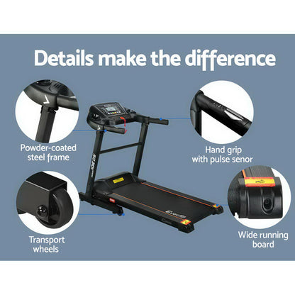 Everfit electric foldable treadmill by Hlpmedical for home gym workouts with a 400mm belt width, ideal for fitness exercise.