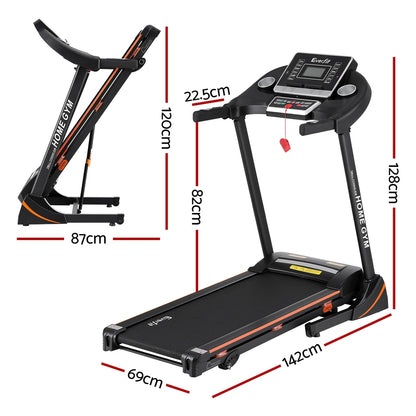 Everfit electric treadmill by Hlpmedical for home gym workouts with hydraulic system, 420mm width, suitable for fitness exercise routines.