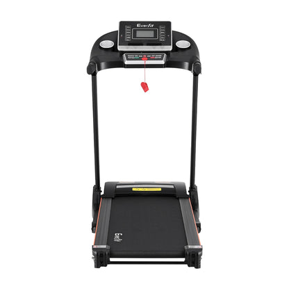 Everfit electric treadmill by Hlpmedical for home gym workouts, featuring hydraulic design and a 420mm running surface.