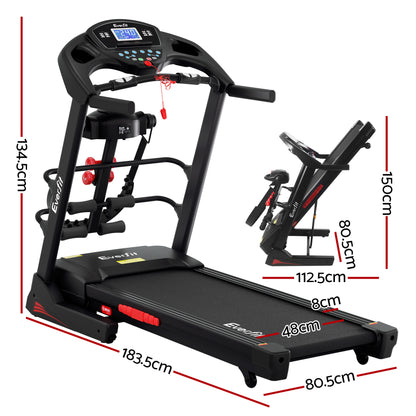 Everfit electric treadmill by Hlpmedical for home gym fitness, featuring a 480mm running deck and built-in massager.