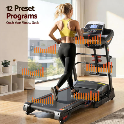Everfit electric treadmill by Hlpmedical for home gym workouts, featuring a 480mm running surface and built-in massager.