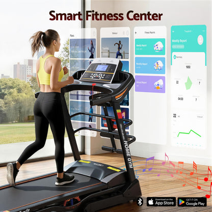 Everfit electric treadmill by Hlpmedical for home gym workouts with a built-in massager, featuring a 480mm wide running belt.