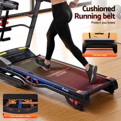 Everfit electric treadmill by Hlpmedical with a 480mm running deck, home gym exercise machine with built-in massager.