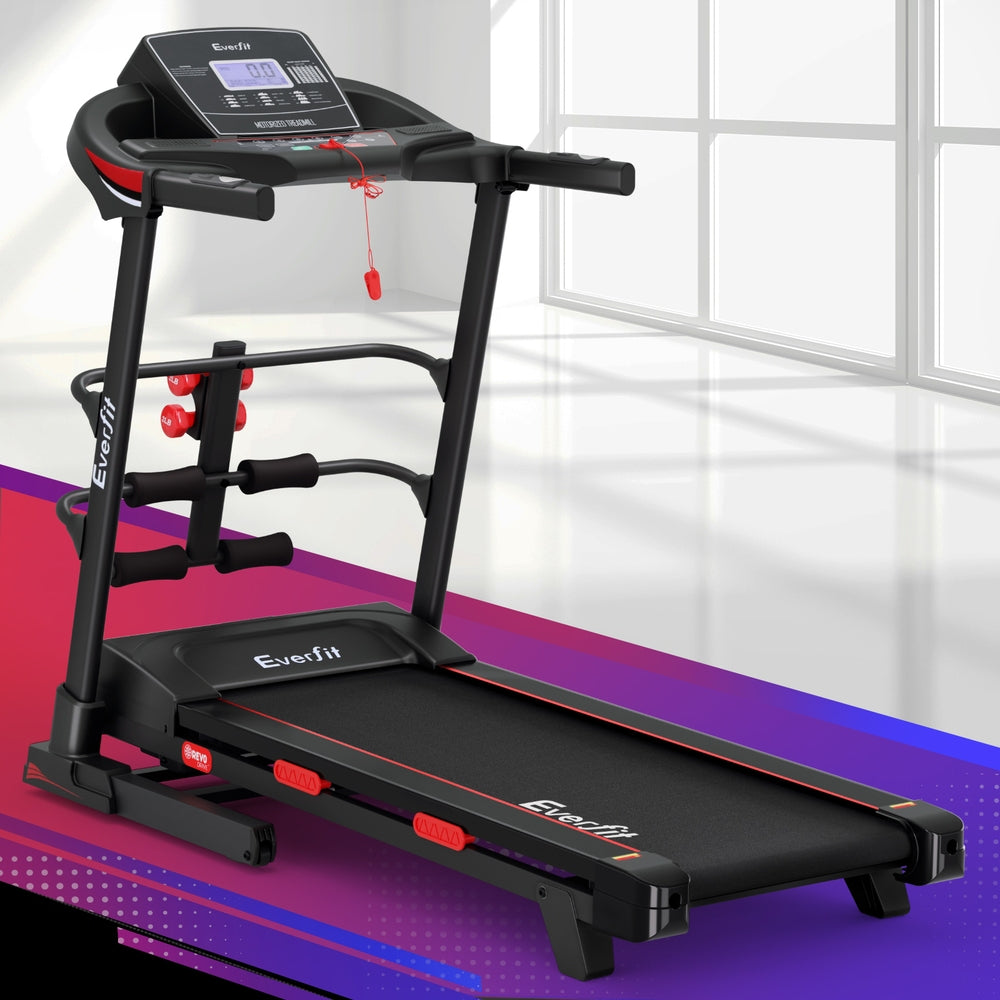 Everfit electric treadmill by Hlpmedical with sit-up bar, 420mm width, ideal for home gym, sports, and fitness exercise routines.