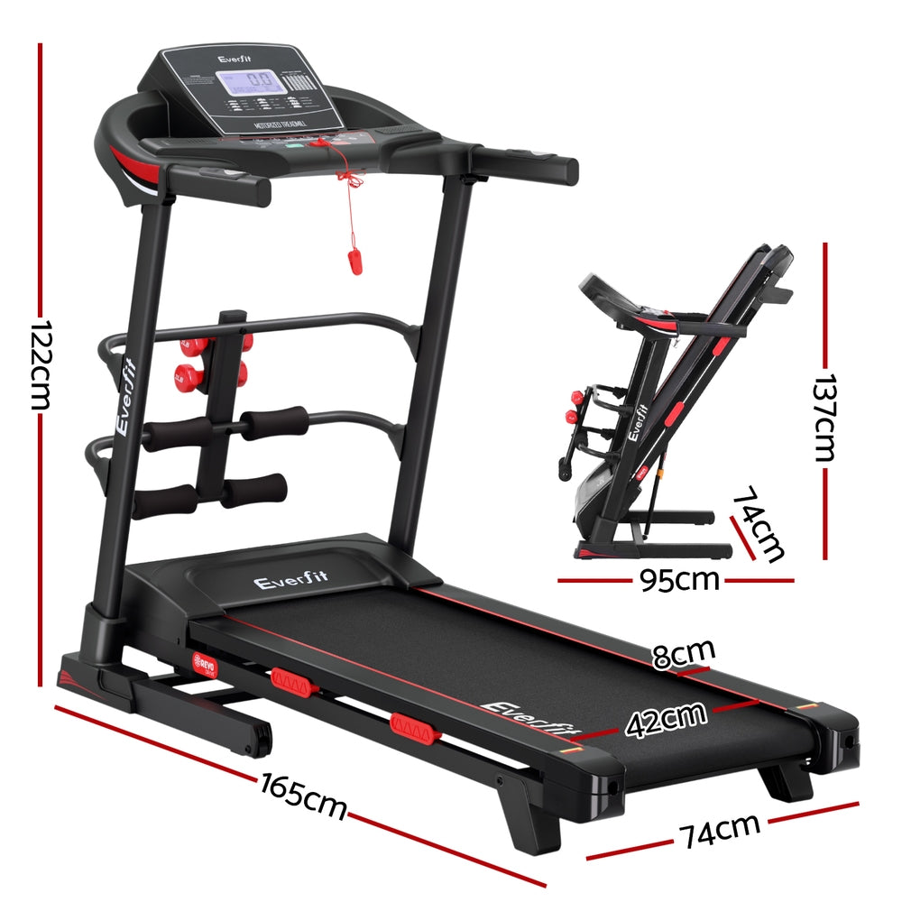 Everfit electric treadmill by Hlpmedical with sit-up bar, suitable for home gym workouts, featuring a 420mm running surface.