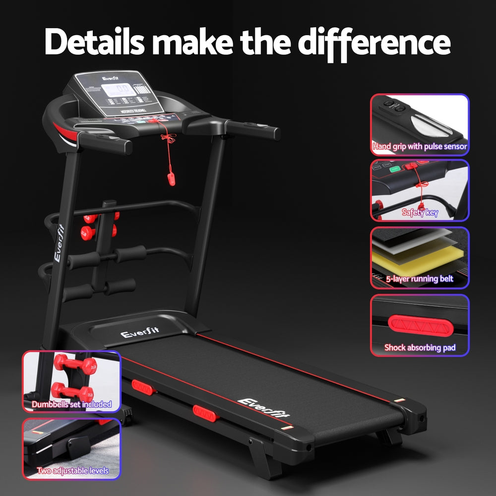 Everfit electric treadmill by Hlpmedical with sit-up bar for home gym cardio and fitness workouts.