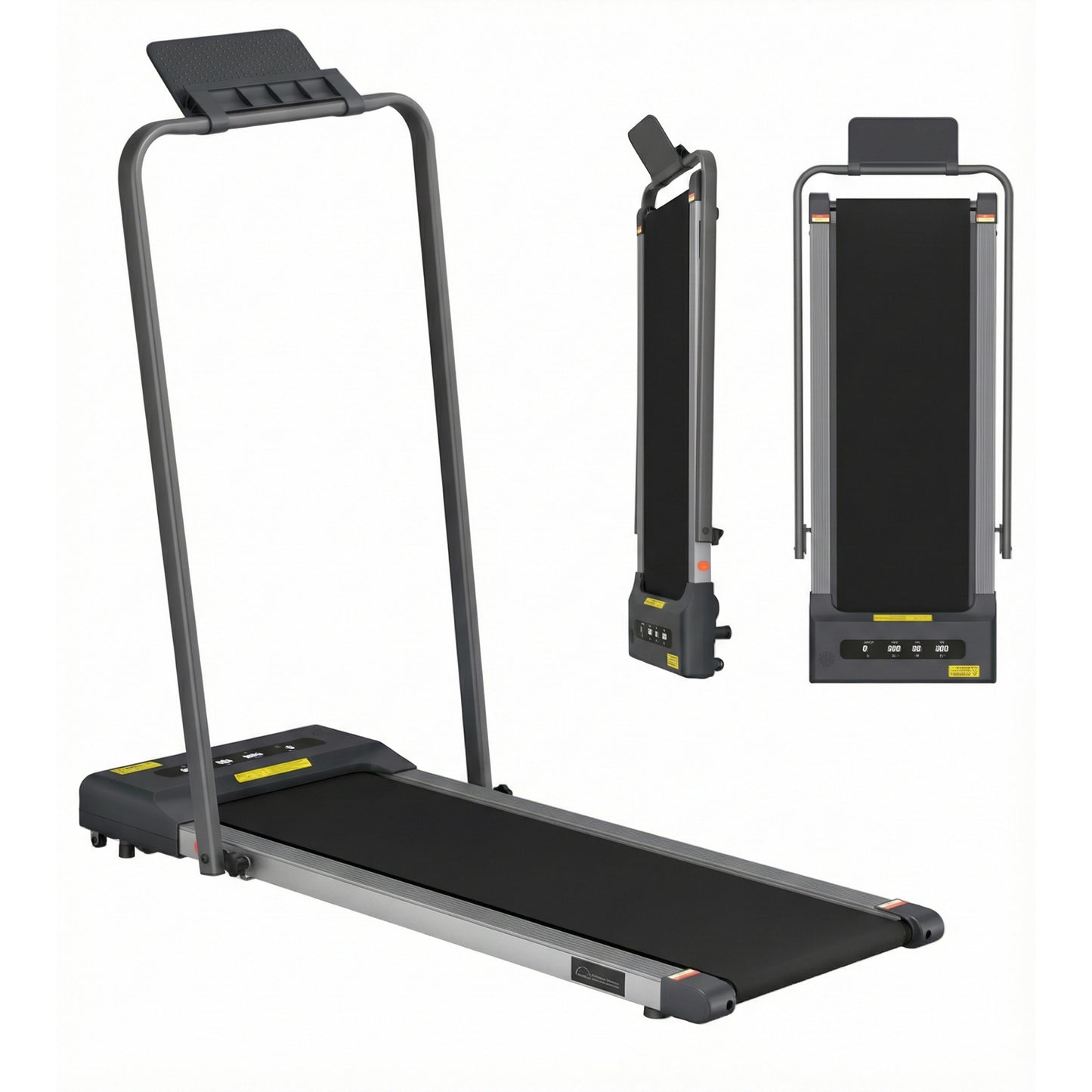 Grey Everfit electric walking pad treadmill by Hlpmedical, designed for under-desk home gym exercise, 380mm width.