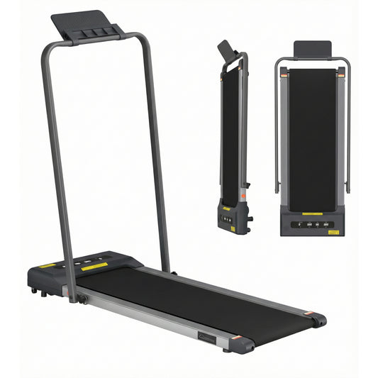 Grey Everfit electric walking pad treadmill by Hlpmedical, designed for under-desk home gym exercise, 380mm width.