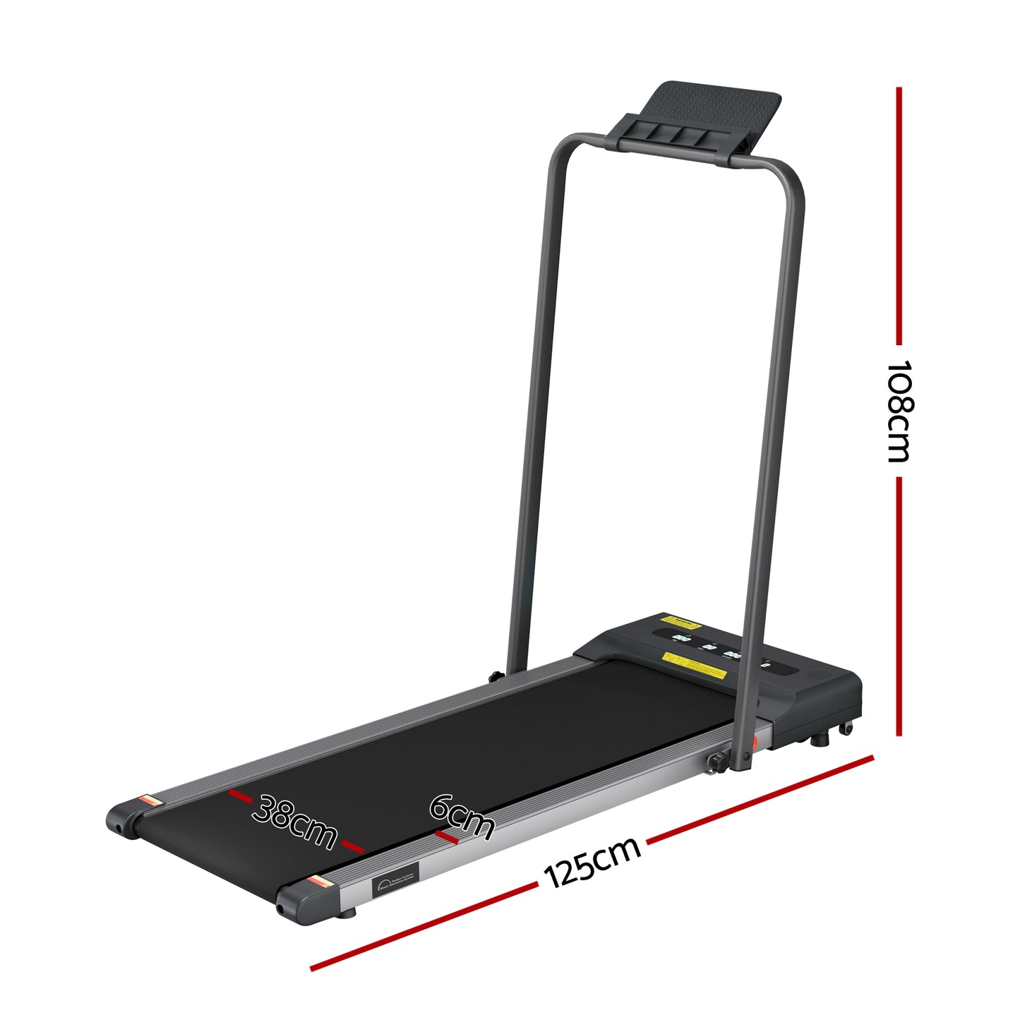 Everfit electric walking pad treadmill in grey, 380mm width, designed for under-desk home gym fitness by Hlpmedical.