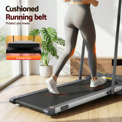 Everfit electric walking pad treadmill by Hlpmedical, grey 380mm compact design for under-desk home gym fitness use