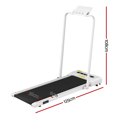 Everfit electric walking pad treadmill by Hlpmedical for under-desk home gym, white with 380mm width for fitness and exercise.