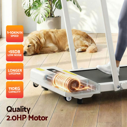 Hlpmedical Everfit electric walking treadmill pad, white, 380mm width, ideal for under-desk home gym workouts.