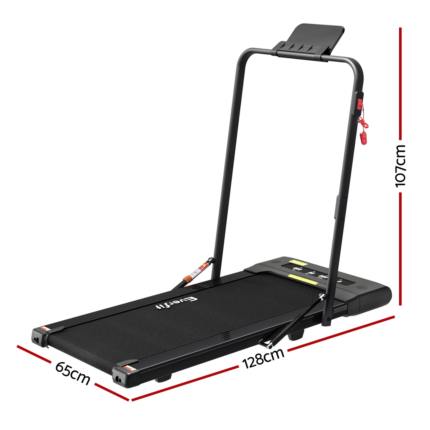 Hlpmedical Everfit electric treadmill walking pad in black, 400mm width, designed for under-desk home gym workouts.