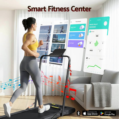 Everfit electric walking pad treadmill in black, 400mm width, for under-desk home gym and fitness exercises.