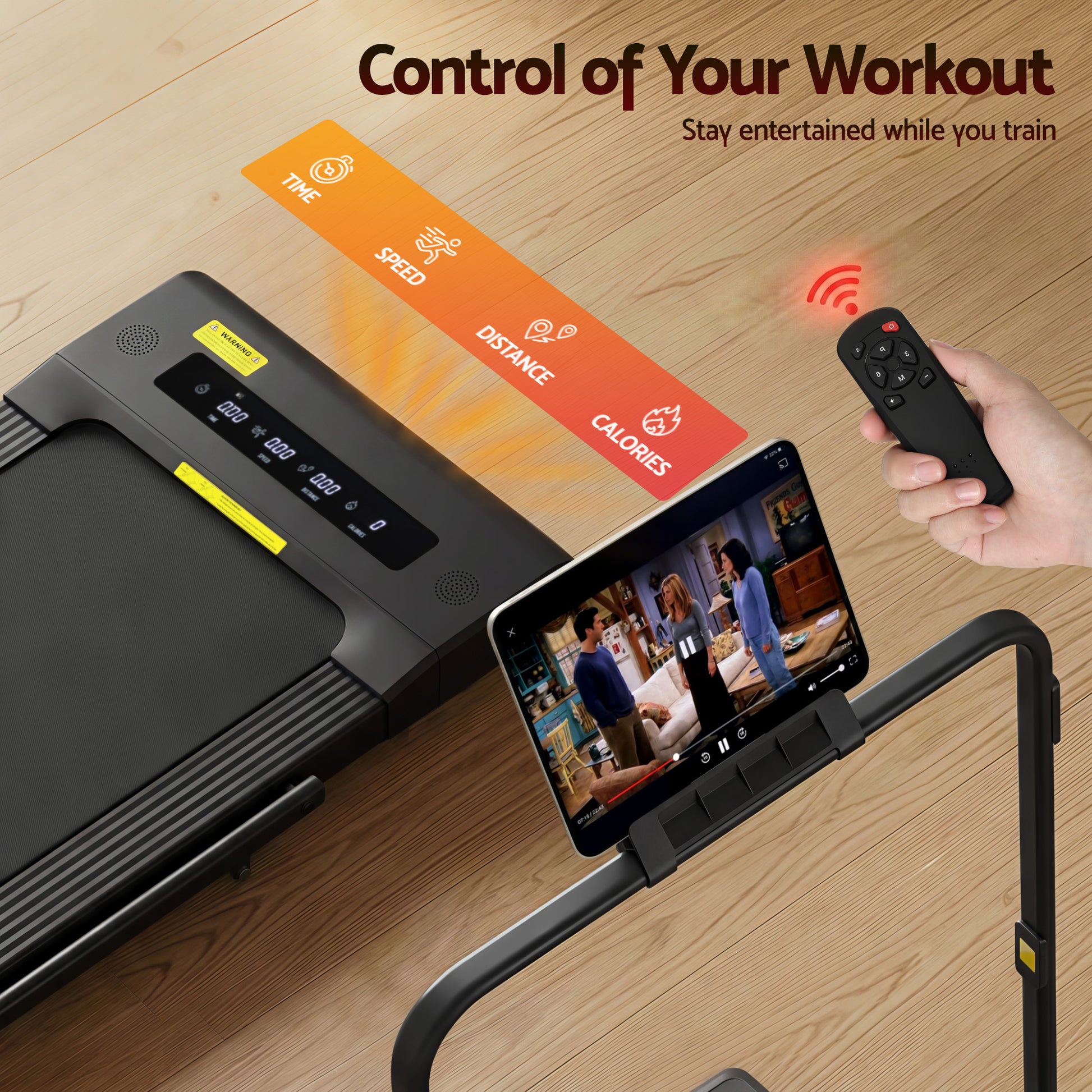 Everfit electric walking pad treadmill by Hlpmedical, black, compact 400mm width designed for under-desk home gym use.