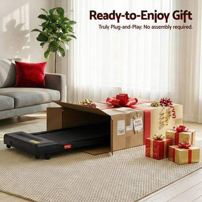 Everfit electric walking pad treadmill in black, 400mm width, designed for under-desk home gym fitness by Hlpmedical.