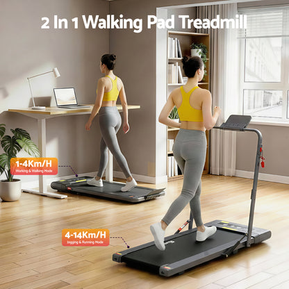 Everfit electric treadmill walking pad in grey for under-desk use, compact home gym fitness equipment from Hlpmedical.