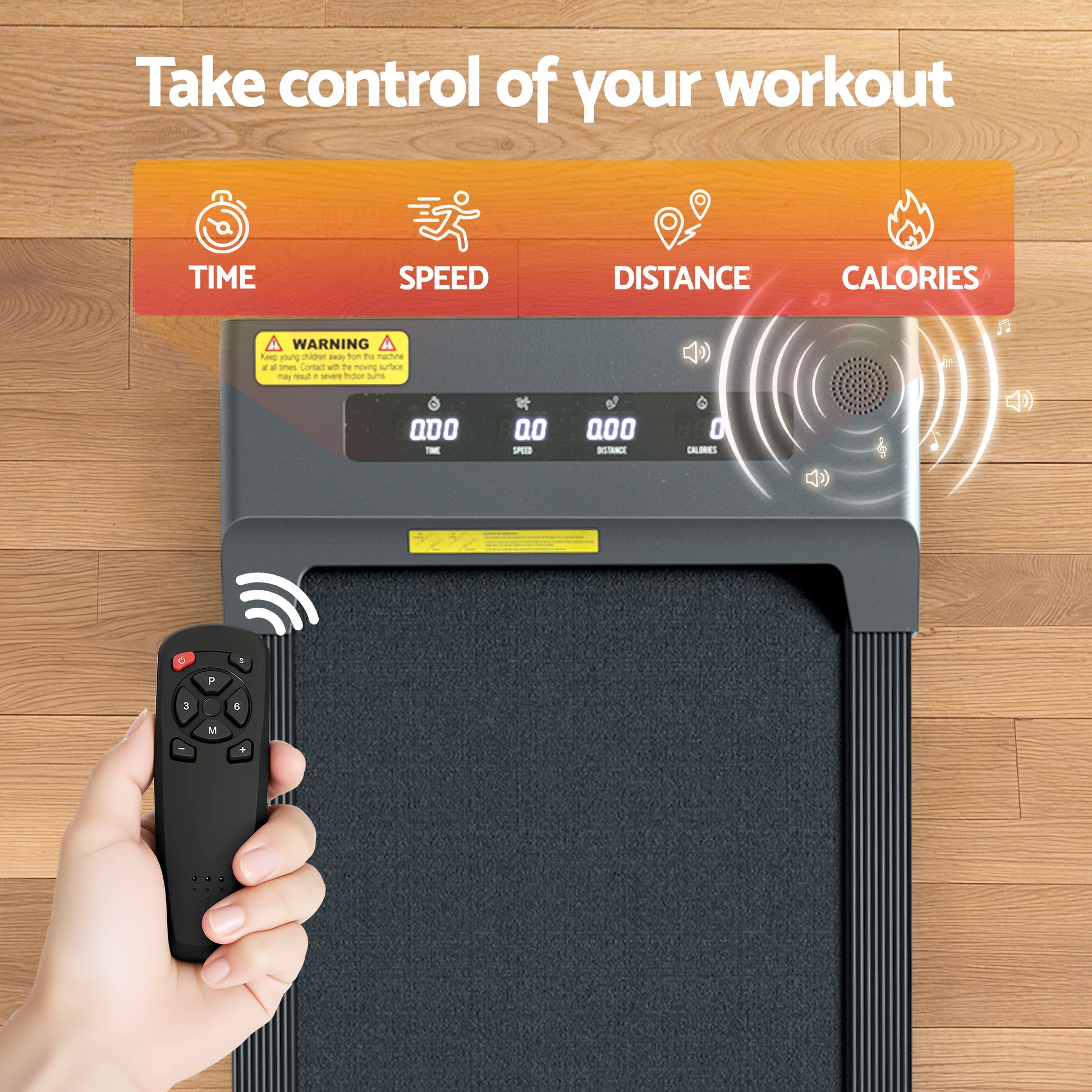 Everfit electric walking pad treadmill in grey for home gym, compact 400mm width under-desk exercise fitness equipment.