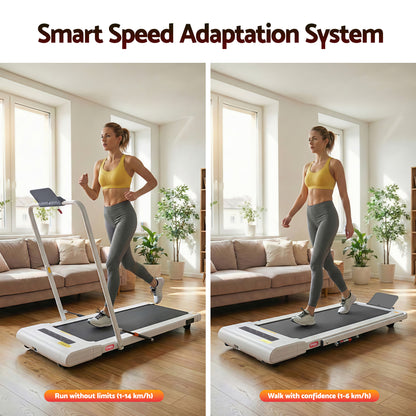 Everfit electric walking pad treadmill by Hlpmedical, white 400mm width, designed for under-desk home gym fitness use.