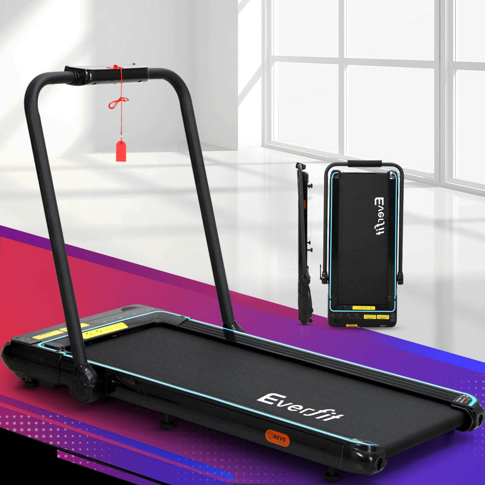 Everfit electric treadmill walking pad by Hlpmedical with remote control, 420mm width, suitable for under-desk home gym use.