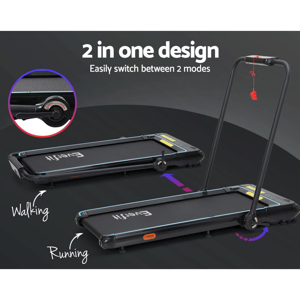 Hlpmedical Everfit electric walking treadmill pad for under-desk home gym, 420mm width with remote control.