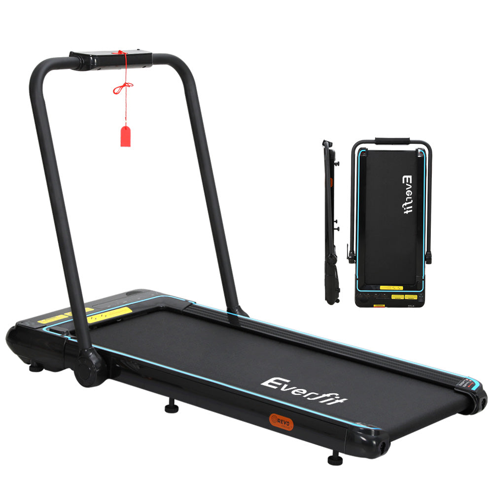 Everfit electric walking pad treadmill by Hlpmedical with 420mm belt, remote control, ideal for under desk home gym workouts.