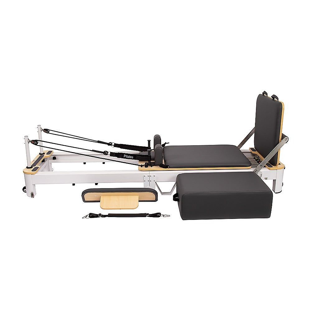 Hlpmedical folding Pilates Reformer machine for full-body home workout, exercise, yoga, and fitness training.