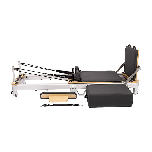 Hlpmedical folding Pilates Reformer machine for full-body home workout, exercise, yoga, and fitness training.
