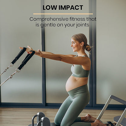 Hlpmedical folding Pilates reformer machine for full-body fitness, ideal for home workouts and Pilates exercises.