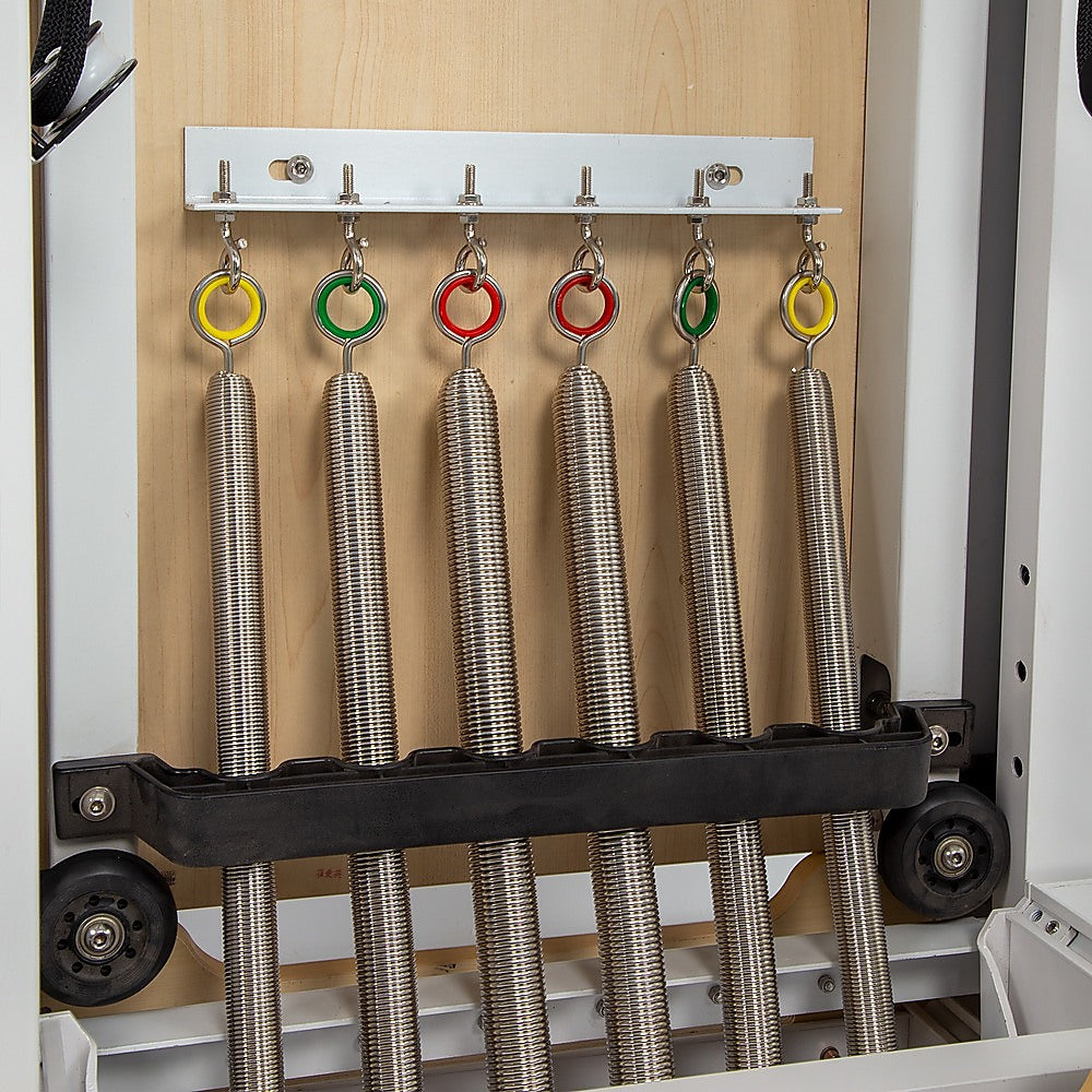 Hlpmedical folding Pilates Reformer machine for home workouts, full-body fitness, exercise, yoga, and Pilates training.