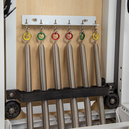Hlpmedical folding Pilates Reformer machine for home workouts, full-body fitness, exercise, yoga, and Pilates training.