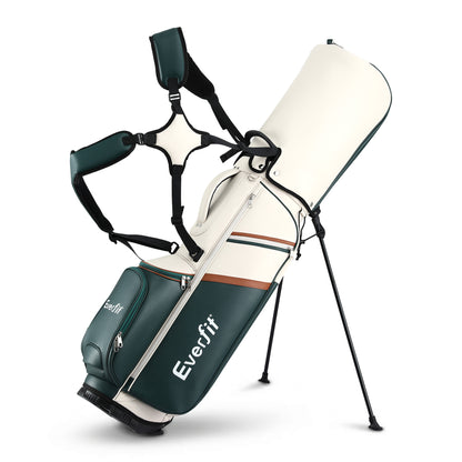 Everfit lightweight golf stand bag with dual straps, club divider, and compact design for easy carrying and organization.