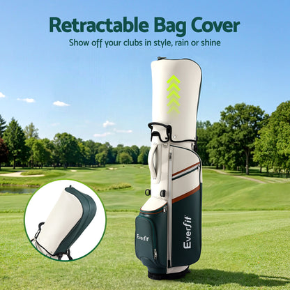 Everfit lightweight golf stand bag with dual straps and club divider, designed for easy carry and organized golf accessories.