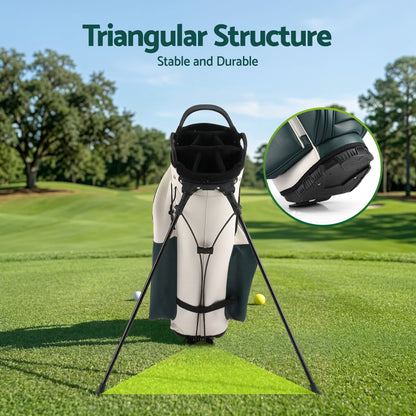 Everfit golf stand bag with lightweight design, dual straps, and club divider, perfect for easy carrying during golf games.
