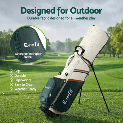Everfit golf stand bag by Hlpmedical with lightweight design, dual straps, and club divider for easy carrying and organization.