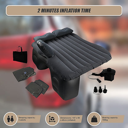 Hlpmedical inflatable car back seat mattress, portable travel air bed for camping and sleeping inside vehicle.