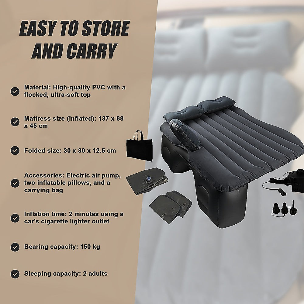Hlpmedical inflatable car back seat mattress, portable travel air bed for camping and sleeping in vehicle back seats