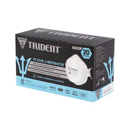 Trident Surgical/ Medical P2 Respirator Level 3 Face Masks, Individually Packaged, Box/20