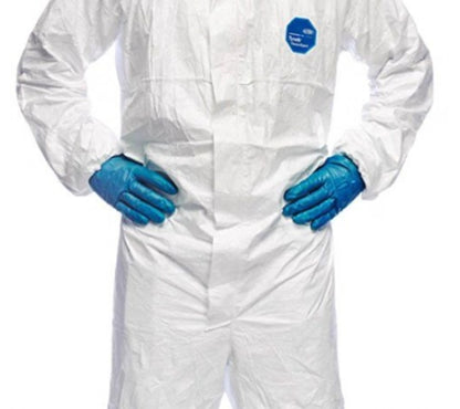 SMS Disposable Coveralls Type 5/6 Breathable Material Individually Wrapped - Medium - MEDIUM