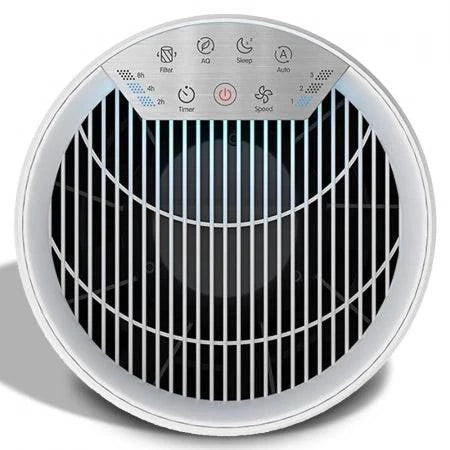 Hlpmedical Lenoxx AP90 air purifier in a room, showing sleek design and air intake grille for 20m² room purification.