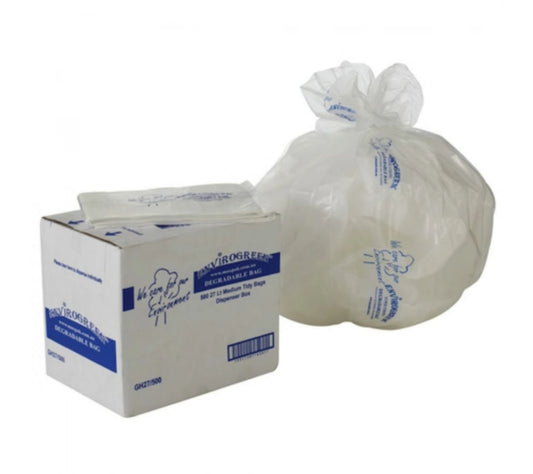 27L Envirogreen Degradable Trash Bags / Bin Liners, 20x25 Rolls (500 Garbage Bags)