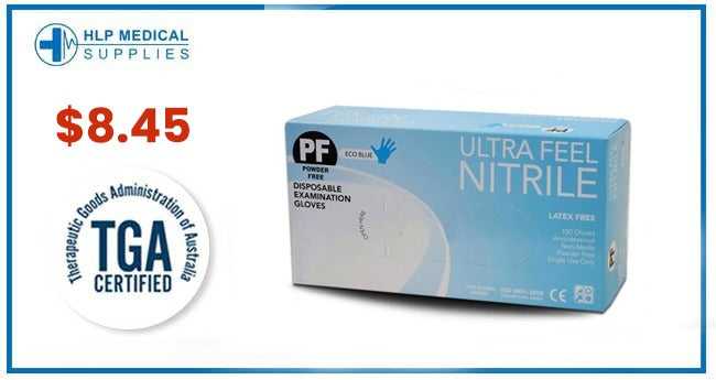 Ultra Feel Disposable Blue Nitrile Exam Gloves - 1000 PCS (Available in Multi Sizes)