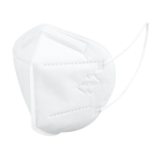 Australian made Hlpmedical P2 white 4-layer face masks with ear loops, PPE personal protective equipment, 25-pack.