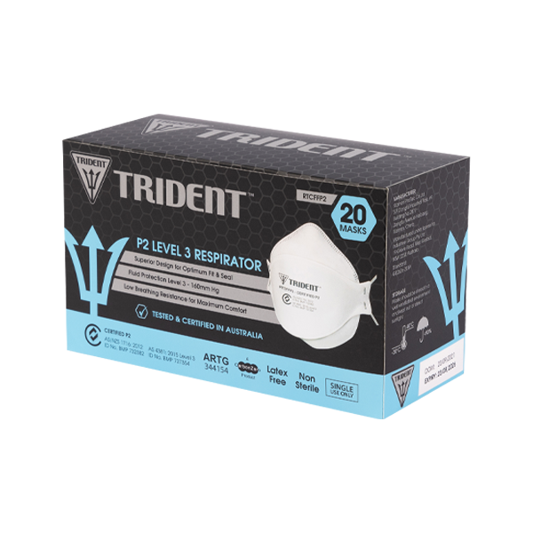 24 Boxes (480 Masks) Trident P2 Respirator Individually Packed