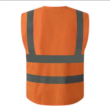 Site Safety Vest With Velcro - Orange 50 PCS